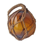 Amber Japanese Fishing Float in Net Buoy 10 Inch Dia - Image 2