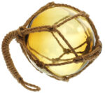 Amber Japanese Fishing Float in Net Buoy 10 Inch Dia
