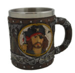 4"H Stainless Steel and Resin Pirate Ship Tankard