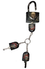 Skull and Cross Sword Lock and 3 Keys Functional Set - Image 2