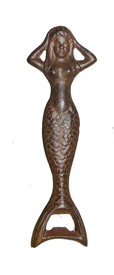 G747-antique-finish-metal-mermaid-bottle-opener Antique Finish Metal Mermaid Bottle Opener - Image 1