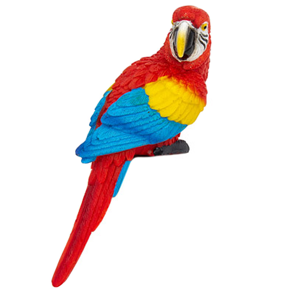 G865-1 Shelf Sitting Macaw Red Parrot Figurine - Image 1