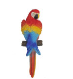 Red Macaw Parrot Wall Sculpture, 11 inches
