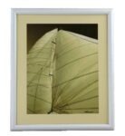 18" Sepia Ship's Sail Print - Framed and Matted - Hanging Wall Decor