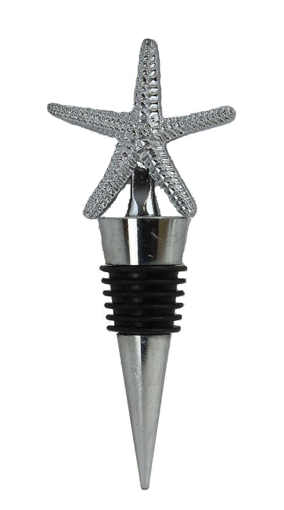 GC025-chromed-steel-starfish-bottle-topper 4.5" Chromed Steel Starfish Bottle Topper - Image 1