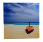 20" Boat on the Beach Stretched Canvas Print - Hanging Wall Decor