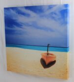 20" Boat on the Beach Stretched Canvas Print - Hanging Wall Decor - Image 2