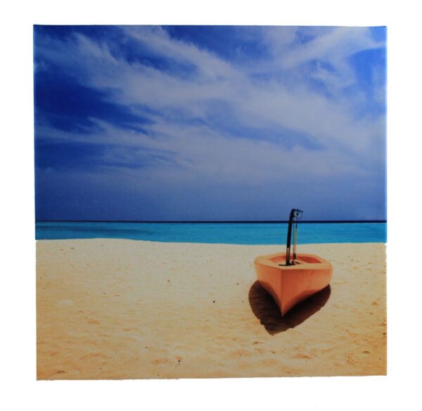 20" Boat on the Beach Stretched Canvas Print - Hanging Wall Decor