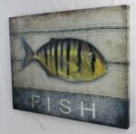 18" Striped Fish Stretched Canvas - Hanging Wall Decor - Image 2