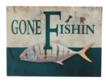18" Gone Fishin' Stretched Canvas - Hanging Wall Decor