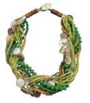 Bali Natural Green Beaded Necklace 21"L