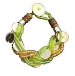 Bali Natural Green Beaded Bracelet 9"L