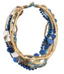 Tahiti Natural Blue Beaded Necklace 21"L