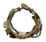 Tahiti Natural Blue Beaded Bracelet 9"L