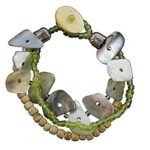 Maui Emerald Green Beaded Bracelet 9"L
