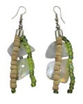 Maui Emerald Green Beaded Earrings 3"L