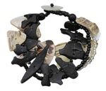 Jamaica Black Shell Beaded Bracelet 9"L