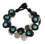 Belize Black Shell Beaded Bracelet 9"L