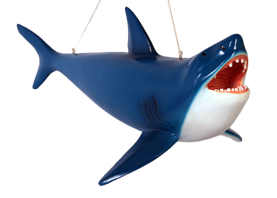 HX005-1 Hanging Shark Large Figure Hangs From The Ceiling 30 Inches Long - Image 1