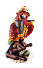 23" Resin Parrot Butler Large Sculpture