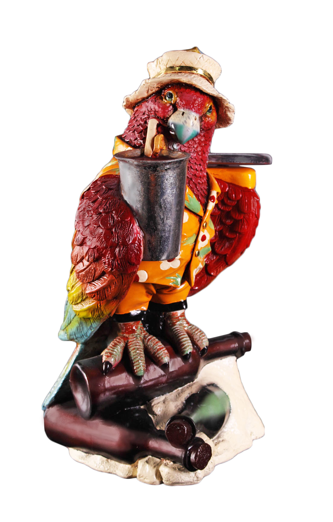 HX012-1 23" Resin Parrot Butler Large Sculpture - Image 1