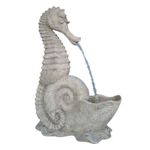 HX024 24 Inch Roman Stone Seahorse Fountain Sculpture - Image 1