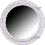 24” Duco White Finish Porthole Mirror Fiberglass Resin