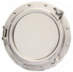 24" Porthole Replica Wall Mount Mirror Home Decor Silver Finish