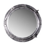 24" Porthole Mirror Replica Silver Leaf Finish