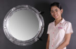 24" Porthole Mirror Replica Silver Leaf Finish - Image 3