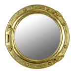 20" Gold Leaf Finish Wall Mount Porthole Mirror