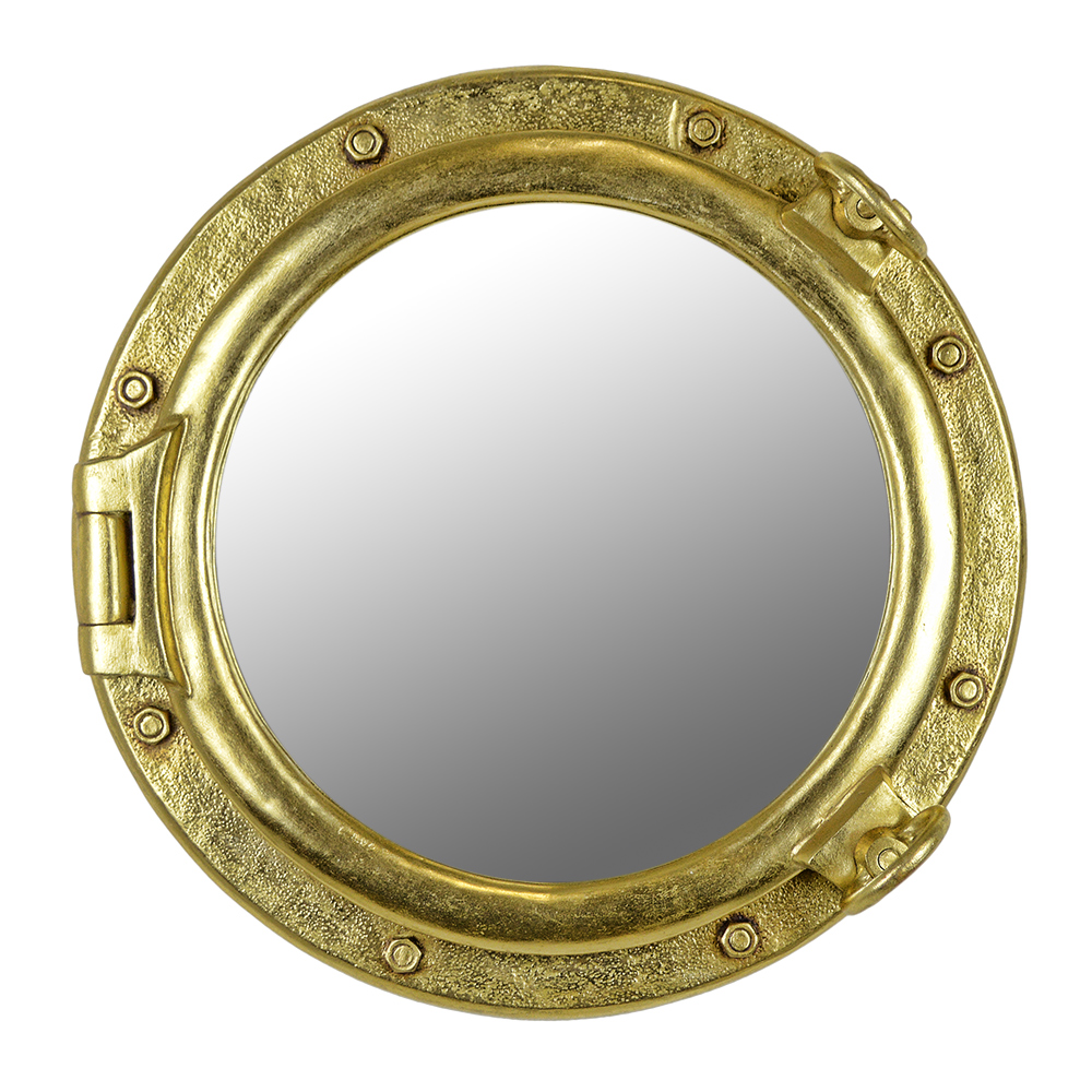 HX059-20-inch-gold-leaf-porthole-mirror-1 20" Gold Leaf Finish Wall Mount Porthole Mirror - Image 1