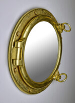 20" Gold Leaf Finish Wall Mount Porthole Mirror - Image 2