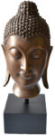 21" Buddha Sukothai Head Bronze Finish Figure