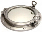 12" Porthole Mirror Silver Finish Wall Mount