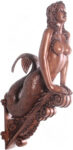 Sea Siren Mermaid Marinea Wood Finish Wall Decor Figure