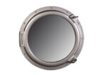 30" Porthole Mirror Silver Finish Wall Mount
