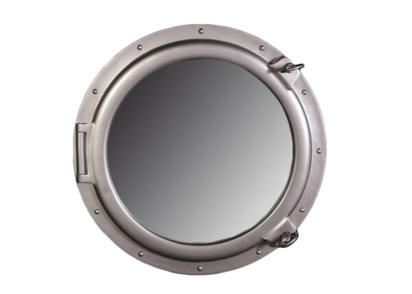 30" Porthole Mirror Silver Finish Wall Mount