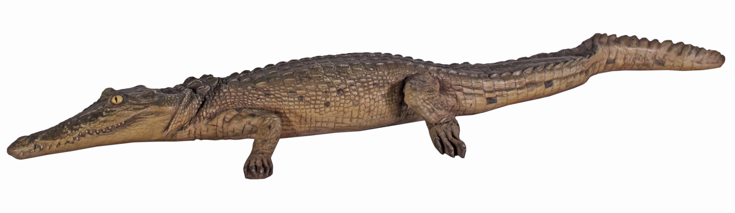 HX127-1 Fiberglass Resting Crocodile 4 feet - Image 1