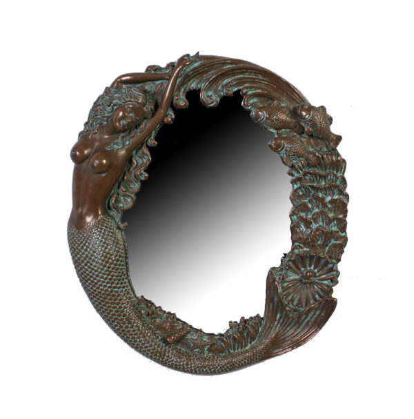 Mermaid Reef Mirror 26" Bronze Finish Wall Decor