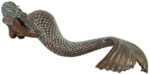 SERINA Swimming Mermaid Large Hanging Sculpture With Shell Bra Verde Bronze - Image 4