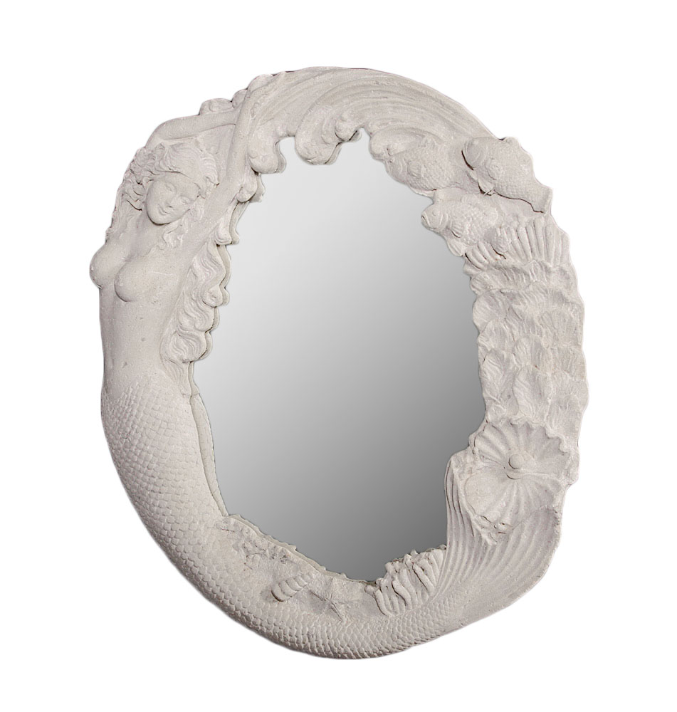 HX146-1 Mermaid Reef Mirror 26" Roman Stone Finish Wall Decor - Image 1