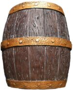 18" H Brown and Gold Whiskey Barrel Large Sculpture