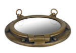 20" Antique Brass Finish Porthole Mirror Wall Mount Decor - Image 3