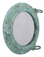 HX214-16-inch-shipwreck-finish-porthole-mirror 16” Shipwreck Finish Porthole Mirror Fiberglass Resin Wall Mount - Image 1