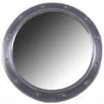 20" Porthole Mirror Aluminum Finish Wall Mount No Dog Ears