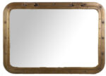 34” x 24” Antique Brass Finish Rectangular Wall Mount Porthole Mirror