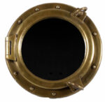 16" Antique Brass Finish Wall Mount Porthole Mirror