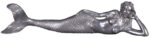 Dreamy The Laying Mermaid Large Sculpture Aluminum Finish