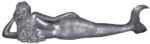 Dreamy The Laying Mermaid Large Sculpture Aluminum Finish - Image 2